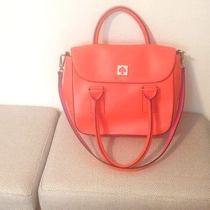 Fun Kate Spade Orange and Pink Removable Strap Handbag